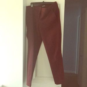 Express Columist mid rise ankle pant Cranberry sz6
